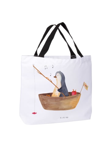 Mr. & Mrs. Panda Strandtasche Pinguin Angelboot ohne Spruch in Weiß