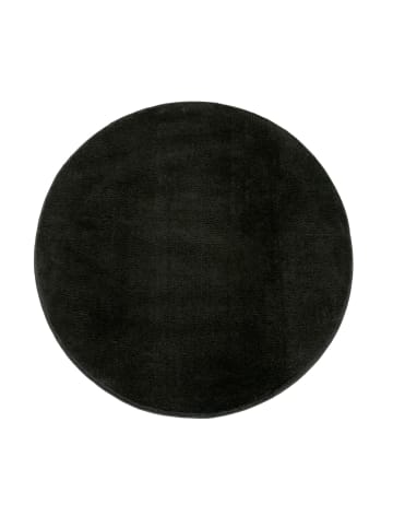 KADIMA DESIGN Teppich Kurzflor waschbar Unifarben Wohnzimmer in Schwarz