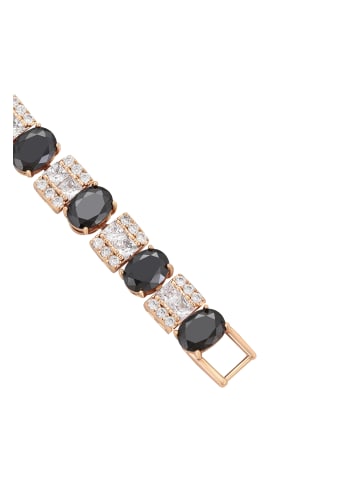 faina Women Crystal-Studded Bracelet in Rose Gold Black