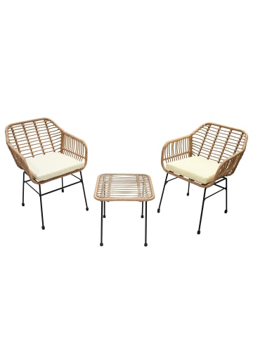 home24 Balkonset Salor 3-teilig in Beige / Schwarz