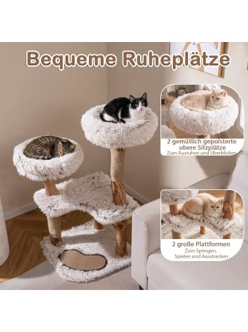 COSTWAY Kratzbaum Holz 101cm in Beige