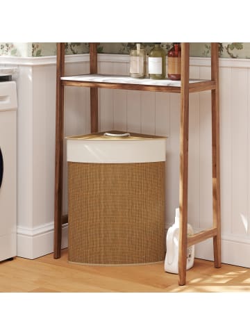 HOMCOM Wäschekorb in Braun 35L x 35B x 60H cm