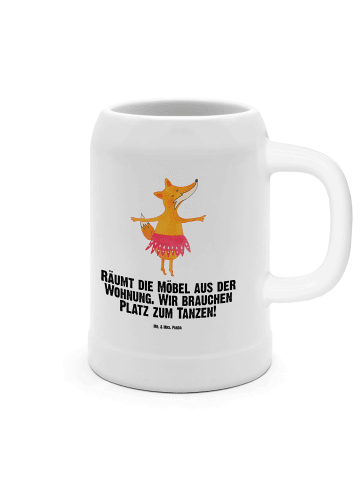 Mr. & Mrs. Panda Bierkrug Fuchs Ballerina mit Spruch in Weiß