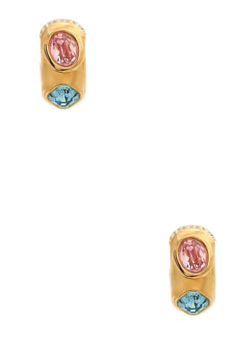 Guess Damen-Ohrringe Multi Crystals J Creolen Goldfarben