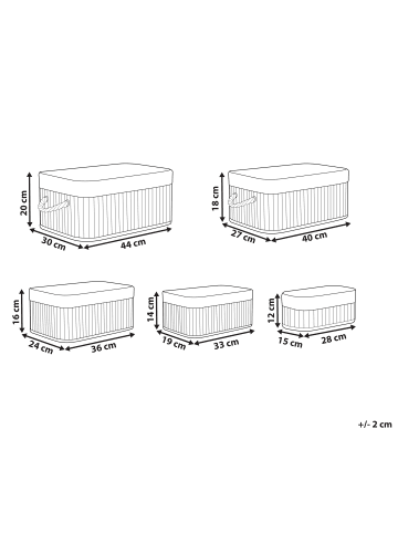 Beliani 5er-Set Korb TALPE in Braun/Weiß