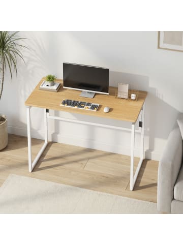 VASAGLE Computertisch Barnet in Gelb - (B)100 x (H)74 x (T)50 cm