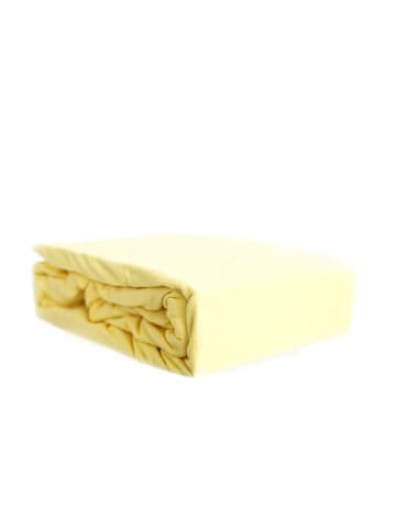 COFI 1453 Spannbettlaken, 100% Baumwolle, 90-100x200 cm in Gelb