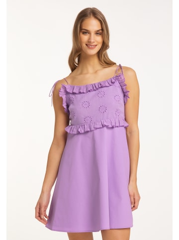 myMo Damen Minikleid Mit Spaghettiträgern in Flieder