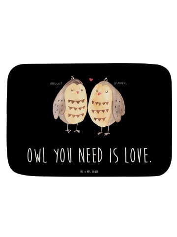 Mr. & Mrs. Panda badezimmermatte Eulen Liebe mit Spruch in Schwarz