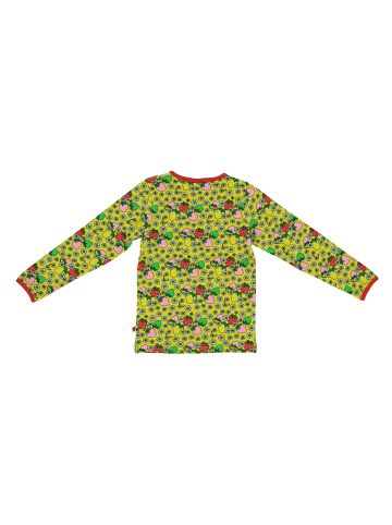 Småfolk Langarmshirt Erdbeeren, Blumen in yellow