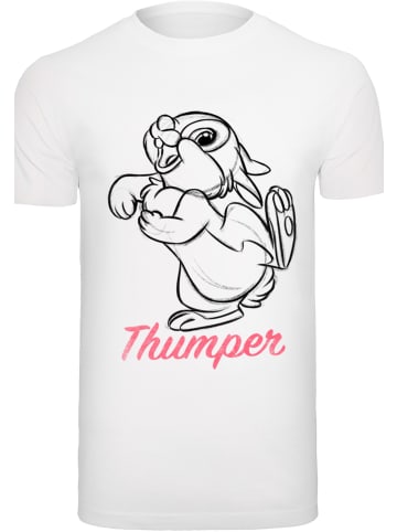 F4NT4STIC T-Shirt Disney Bambi Klopfer Line Zeichnung in weiß