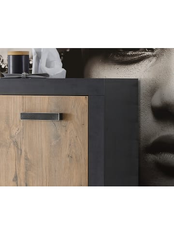 Furn.Design Garderoben-Sitzbank Kastanie und grau Fresco, Garderobenbank Schuhschrank 170 cm
