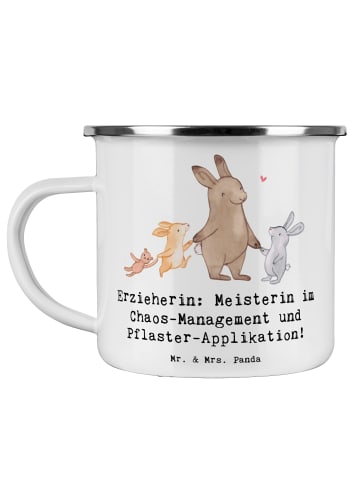 Mr. & Mrs. Panda Pott Erzieherin Chaos-Management mit Spruch in Weiß