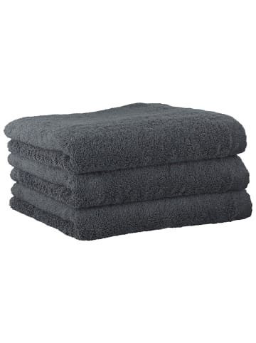 Cawö Gästetuch 3er Pack in Anthrazit