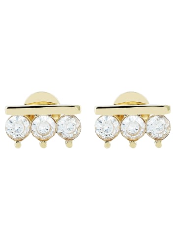 Adeliás Damen Ohrringe – Ohrstecker aus Edelstahl mit Zirkonia in gold