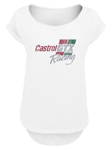 F4NT4STIC Long Cut T-Shirt Castrol Vintage Distressed GTX Racing in weiß