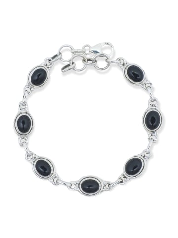 mantraroma 925er Silber - Armbänder (L) 19,5 cm mit Onyx