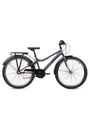 S'COOL Kinderfahrrad - troX 26 Zoll 3-Gang | ab 10 Jahre - Dark Grey/Orange