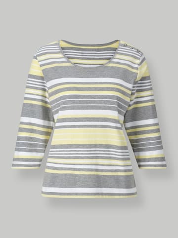WITT WEIDEN 3/4-Arm-Shirt in zitronengelb-grau-gestreift