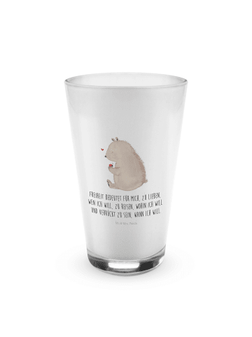 Mr. & Mrs. Panda Trinkglas Bär Marienkäfer mit Spruch in Transparent