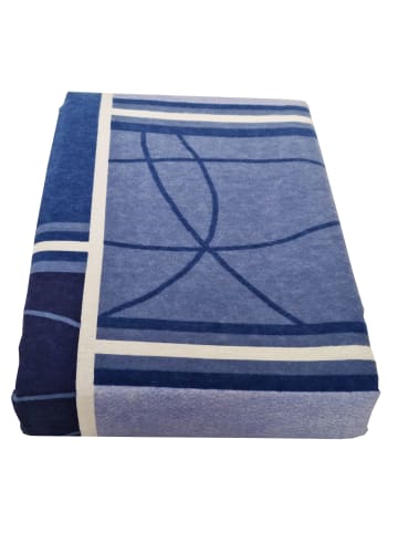 JACK 2 tlg. Biber Bettwäsche 135x200cm Linienzauber in Blau