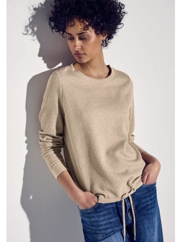 Street One Langarmshirt in sheer beige mel.