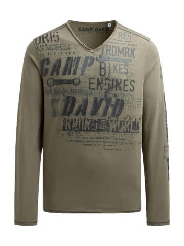 CAMP DAVID  Longsleeve 'Riding The World II' in khaki