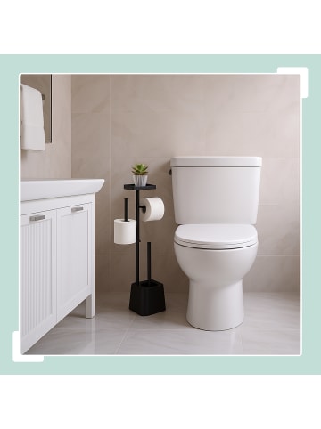 relaxdays WC Garnitur in Weiß - (B)29 x (H)65,5 x (T)11,5 cm