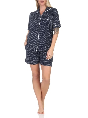 NORMANN Kurzarm Schlafanzug Shorty Pyjama Klassische Optik - 87390 in Allover