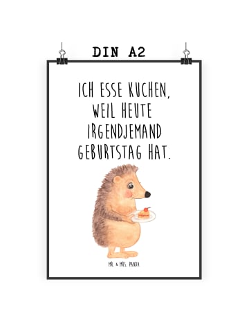 Mr. & Mrs. Panda Wandbild Igel Kuchenstück mit Spruch in Weiß