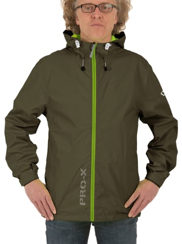 PRO-X elements Regenjacke "FLASH" in Dark Oliv-GrÃ¼n