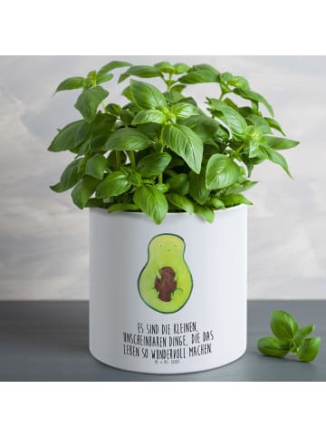 Mr. & Mrs. Panda Kübel für Pflanzen Avocado Kern mit Spruch in Weiß