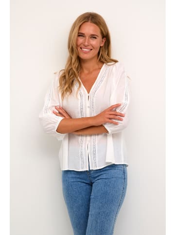 Kaffe Langarm-Bluse KAsonja Loose fit in Chalk
