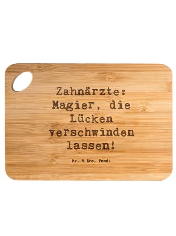 Mr. & Mrs. Panda Hackbrett Spruch Zahnarzt Magier mit Spruch in Braun