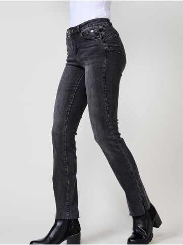 KOROSHI Reguläre Doppel-Push-up-Jeans für Damen in SCHWARZER DENIM