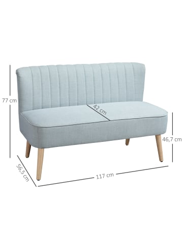 HOMCOM Sofa-117cm x 56,5cm x 77cm-Grün