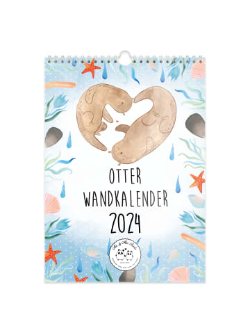 Mr. & Mrs. Panda A3 Wandkalender 2024 Otter Collection mit Spruch in Weiß