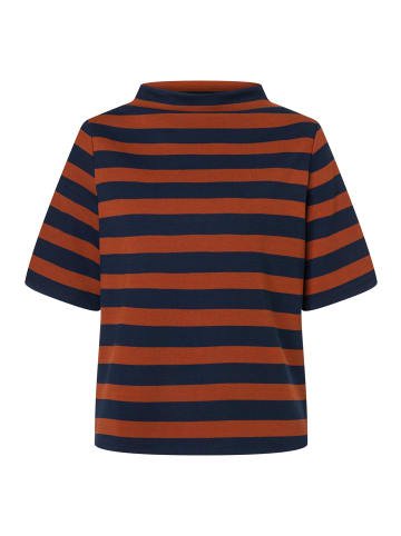 More & More kastiges, Heavy Jersey-Streifenshirt in cinnamon/dark blue