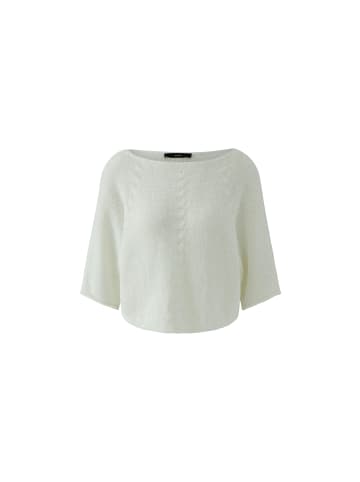 Oui Pullover mit Zopfdetail in Cloud Dancer