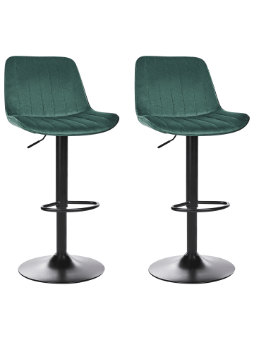 Beliani 2-tlg Drehhocker DUBROVNIK in Grün/Schwarz