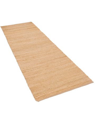 Pergamon Naturfaser Teppich Läufer Handgefertigt Jute Salsa in Braun Beige