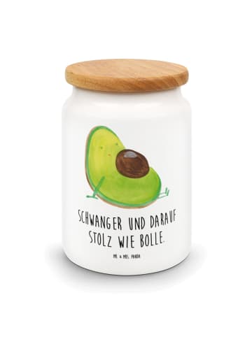 Mr. & Mrs. Panda Vorratsdose Avocado Schwangerschaft mit Spruch in Weiß