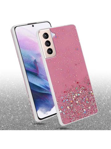 cadorabo Hülle für Samsung Galaxy S21 PLUS Glitter in Rosa mit Glitter