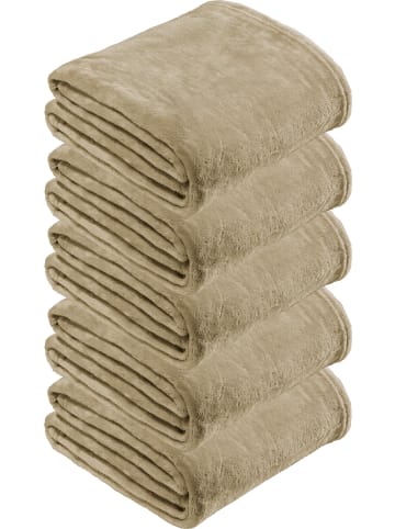 REDBEST Fleece, Microfaser Fleece Wohndecke 5er-Pack Amarillo in beige