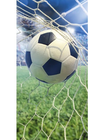 Good Morning Velours-Frottier Strandtuch in grün-bunt