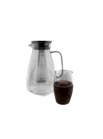 Almina 7-tlg. Karaffen-Set aus Glas - 1,95 L Karaffe & 6 Gläsern - 330 ml in Grau
