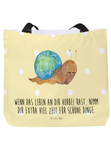 Mr. & Mrs. Panda Damen Schultertasche Schnecke Sir mit Spruch in Gelb Pastell