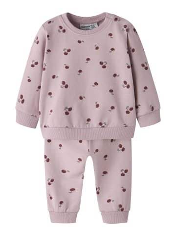 name it Set Sweatshirt & Hose NBFVIMONE LS SWEAT BOX BRU SET in dawn pink