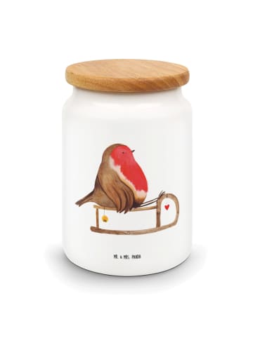 Mr. & Mrs. Panda Keksdose Rotkehlchen Schlitten ohne Spruch in Weiß