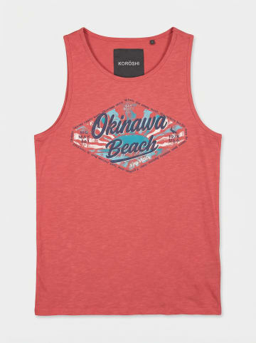 KOROSHI Herren baumwolle print tanktop in rosa